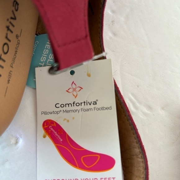 Comfortiva NIB Red Leather Peep Toe sling back - Picture 7 of 10